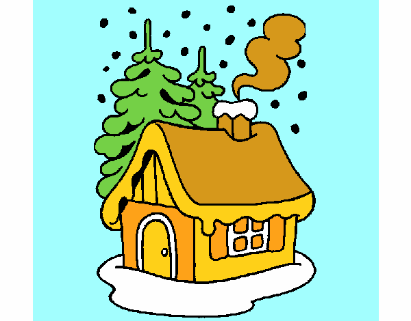 Dibujo Casa en la nieve pintado por Evelia123
