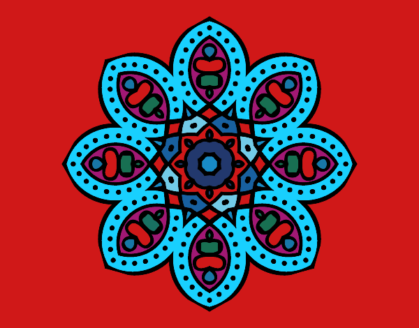 Dibujo Mandala de inspiración árabe pintado por MEMFIS