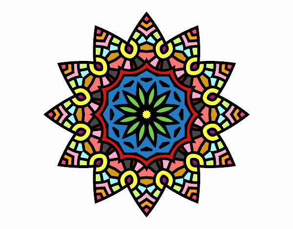 Dibujo Mandala estrella floral pintado por lachiqui95