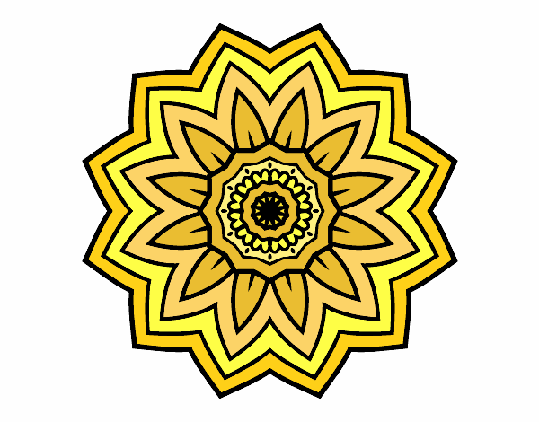 Dibujo Mandala flor de girasol pintado por SilvAnd