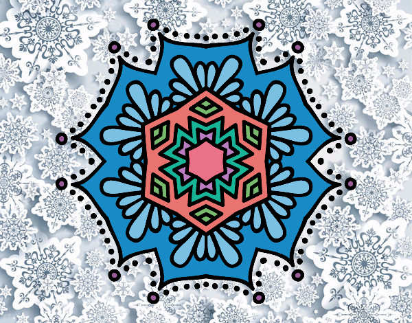 Dibujo Mandala flor simétrica pintado por Ferny10