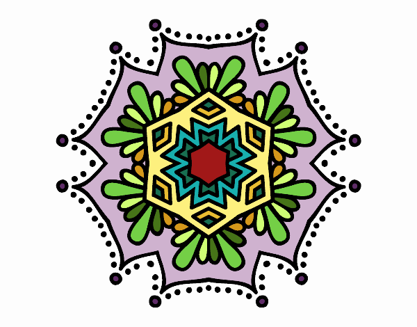 Dibujo Mandala flor simétrica pintado por lachiqui95