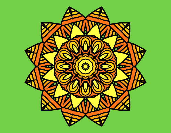 Dibujo Mandala frutal pintado por queyla