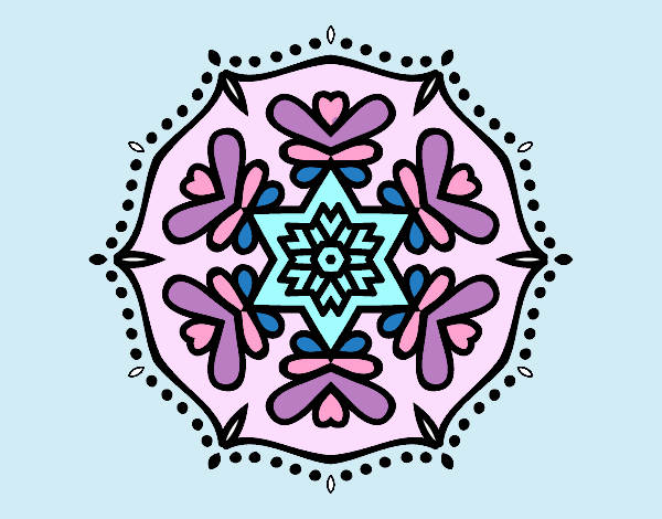 Dibujo Mandala simétrica pintado por pergar