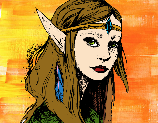 Dibujo Princesa elfo pintado por DanRowena1