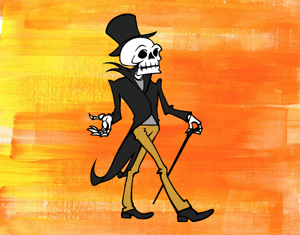 Dibujo Señor esqueleto pintado por aleroyce01