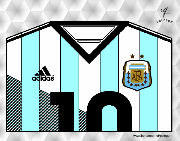 Dibujo Camiseta del mundial de fútbol 2014 de Argentina pintado por AYELEN05