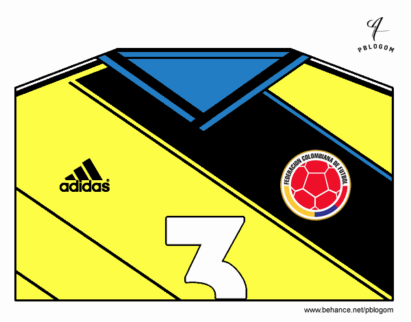 Dibujo Camiseta del mundial de fútbol 2014 de Colombia pintado por GiulianMC
