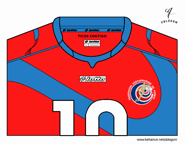Dibujo Camiseta del mundial de fútbol 2014 de Costa Rica pintado por GiulianMC