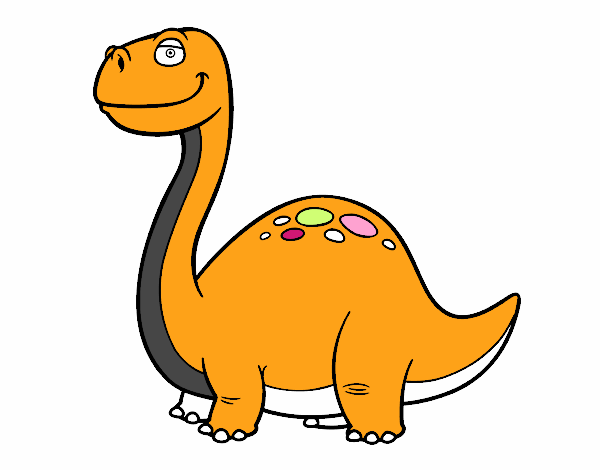 Dibujo Dino Diplodocus pintado por currra
