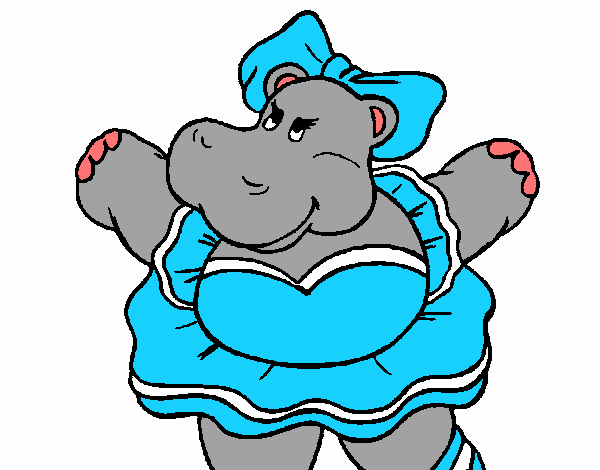 Dibujo Hipopótama con lazo pintado por ABI27