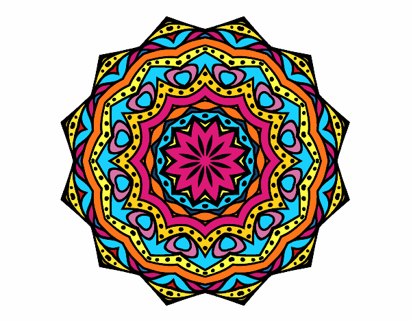 Dibujo Mandala con estratos pintado por FDANI