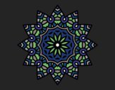 Dibujo Mandala estrella floral pintado por merchindan