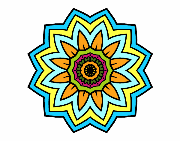 Dibujo Mandala flor de girasol pintado por cecivasque