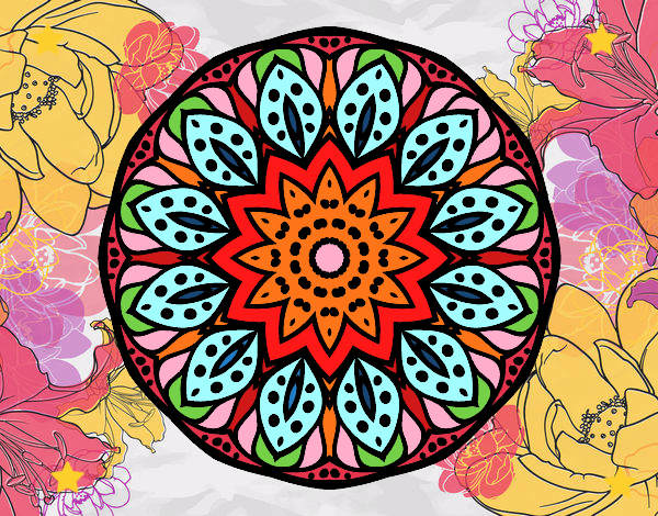 Dibujo Mandala naturaleza pintado por gabymm