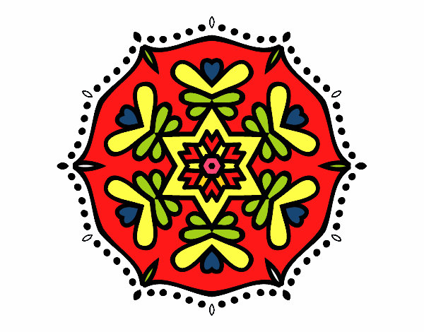 Dibujo Mandala simétrica pintado por cecivasque