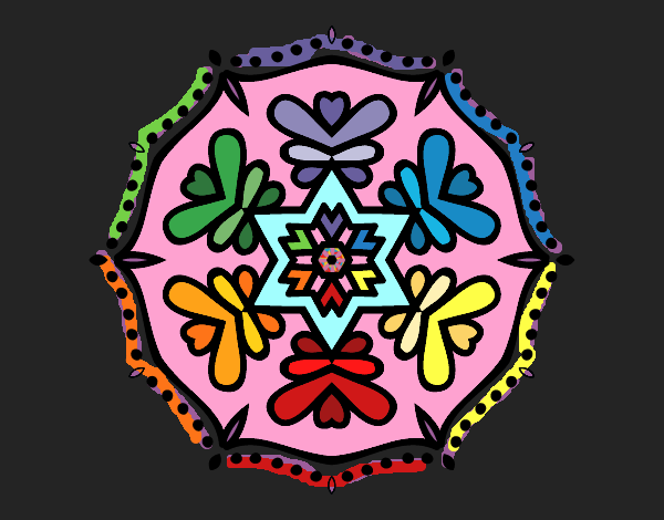 Dibujo Mandala simétrica pintado por queyla