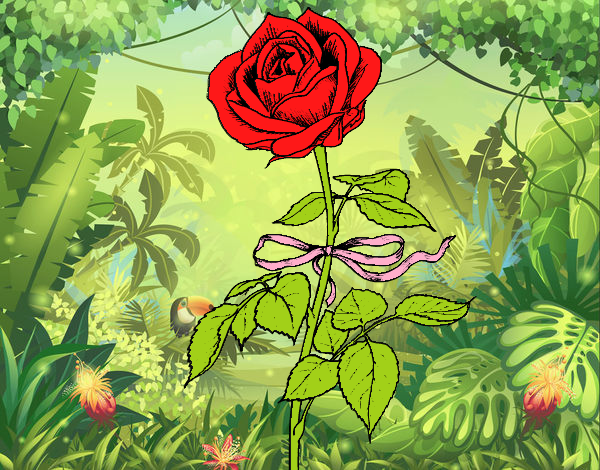 Dibujo Una rosa pintado por lupitasash