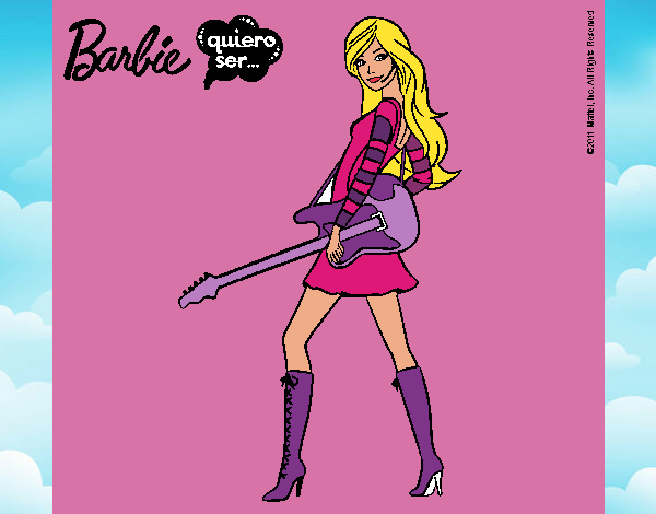 Dibujo De Barbie La Rockera Pintado Por Gloriavalent En Dibujos Net El