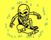 Dibujo Esqueleto Skater pintado por melianacar