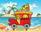 Dibujo Food truck de pizza pintado por edw1z