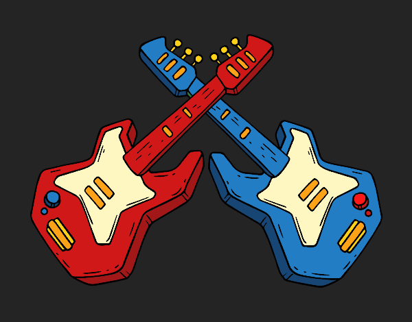 Dibujo Guitarras eléctricas pintado por queyla