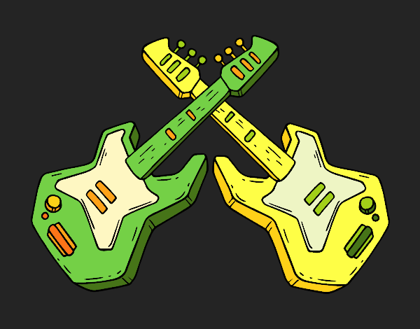 Dibujo Guitarras eléctricas pintado por queyla