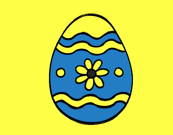 Dibujo Huevo de Pascua margarita pintado por luvc