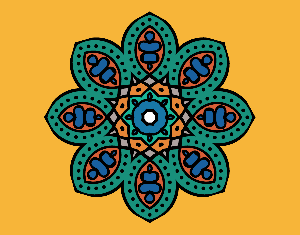 Dibujo Mandala de inspiración árabe pintado por merchindan
