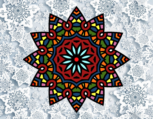 Dibujo Mandala estrella floral pintado por vero72