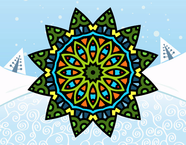 Dibujo Mandala estrella pintado por 33Helen