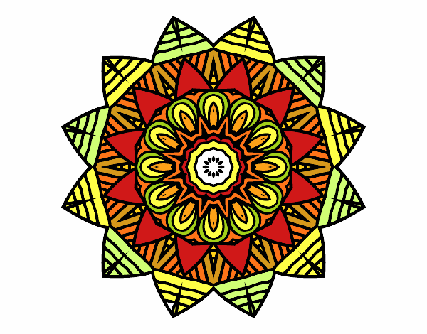 Dibujo Mandala frutal pintado por mdifranco