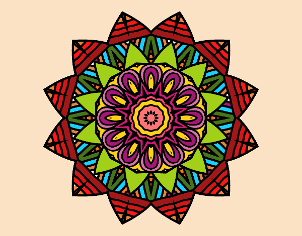 Dibujo Mandala frutal pintado por 33Helen