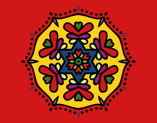 Dibujo Mandala simétrica pintado por vero72