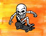 Dibujo Esqueleto Skater pintado por zebazpvd