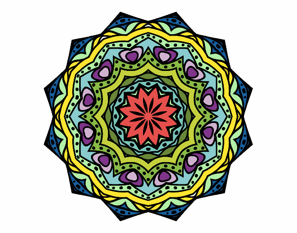 Dibujo Mandala con estratos pintado por mdifranco