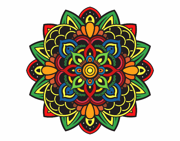 Dibujo Mandala decorativa pintado por merchindan