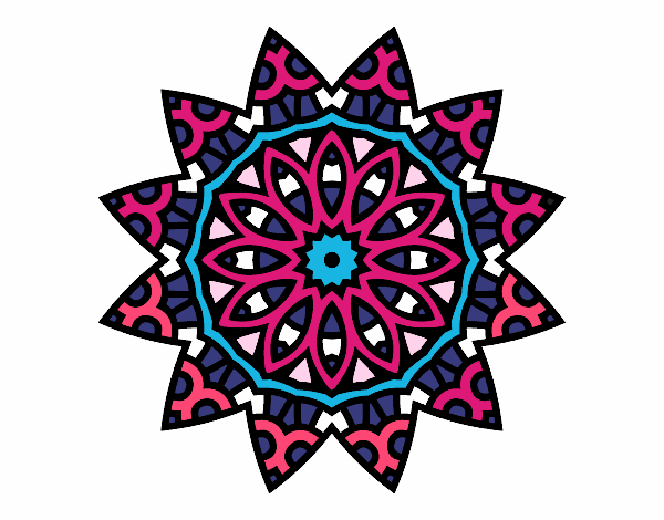 Dibujo Mandala estrella pintado por marielys12