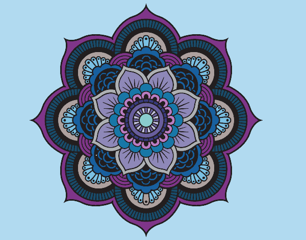 Dibujo Mandala flor oriental pintado por mdifranco