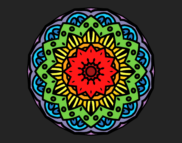 Dibujo Mandala modernista pintado por queyla