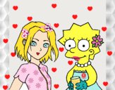 Dibujo Sakura y Lisa pintado por love123