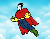Dibujo Superman volando pintado por zebazpvd
