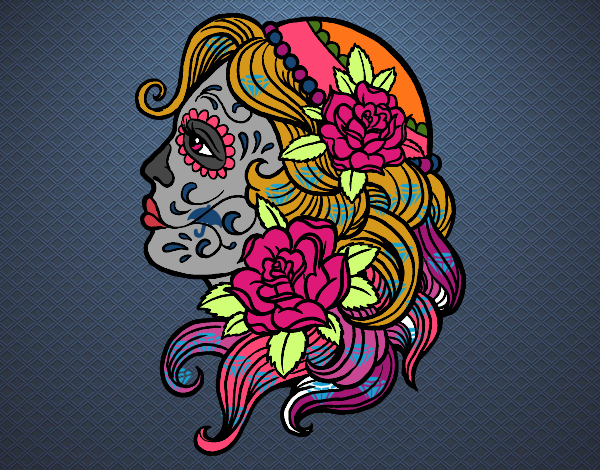 Dibujo Tatuaje de Catrina pintado por Claudette