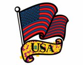 Dibujo Bandera de los Estados Unidos pintado por monsefe
