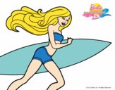 Dibujo Barbie corre al agua pintado por More2019