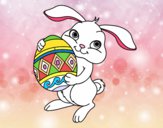 Dibujo Conejo con huevo de pascua pintado por apleak