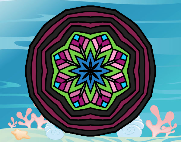 Dibujo Mandala cenital pintado por nathzapp