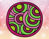 Dibujo Mandala circular pintado por nathzapp