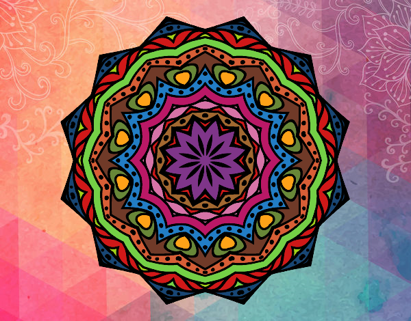 Dibujo Mandala con estratos pintado por nathzapp