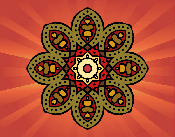 Dibujo Mandala de inspiración árabe pintado por nathzapp